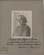 [1909-11-10] Vladimir de Pachmann autographed photograph