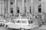 Crowd in front of the Santiago of Managua Cathedral, Managua, Nicaragua 1959, 2