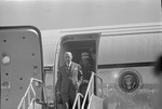 [1950/1960] Manuel Prado Ugarteche, President of Peru, with wife Clorinda arriving in New York on an airplane 1