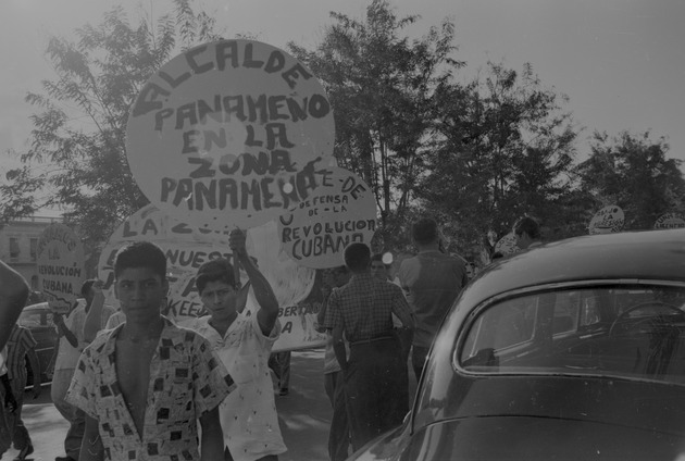 Demonstrators marching in the street, Panama Canal Zone 5