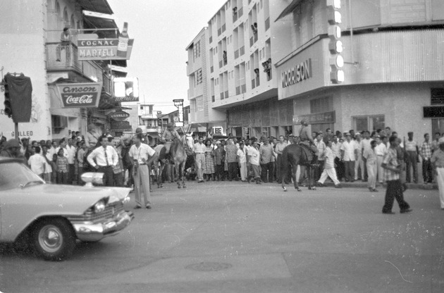 Demonstrators marching in the street, Panama Canal Zone 6