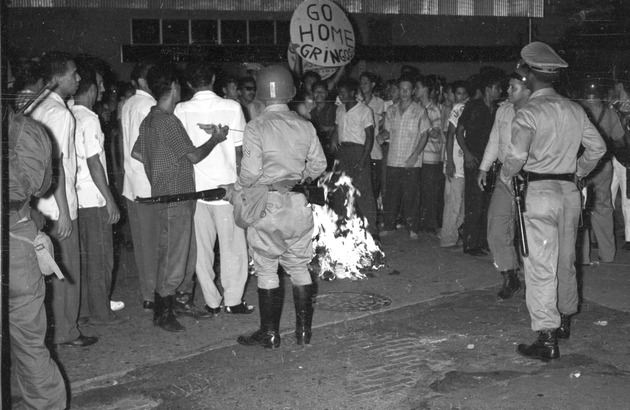 Demonstrators marching in the street, Panama Canal Zone 7