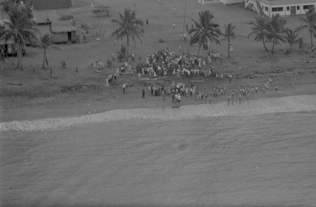 Aerial view of the beach on Nombre de Dios 1959, 1