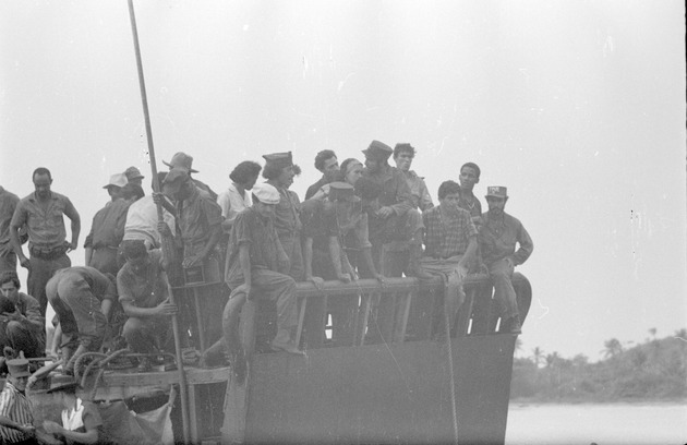 A group of Cuban expeditionaries on a boat