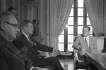 American Ambassdor Julian Harrington, U.S. Undersecretary of State Livingston Merchant meeting with Panama President Ernesto la Guardia at the Palacio de la Garzas (L-R) 1