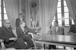 American Ambassdor Julian Harrington, U.S. Undersecretary of State Livingston Merchant meeting with Panama President Ernesto la Guardia at the Palacio de la Garzas (L-R) 2