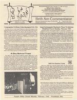 [1987-02-13] Beth Am commentator, Vol. 16, No. 6