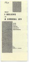 [1960] What I believe as a liberal Jew