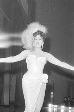 Female performer on stage in New York