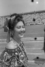 [1960-06-17] Woman in the procession, San Juan Fiesta