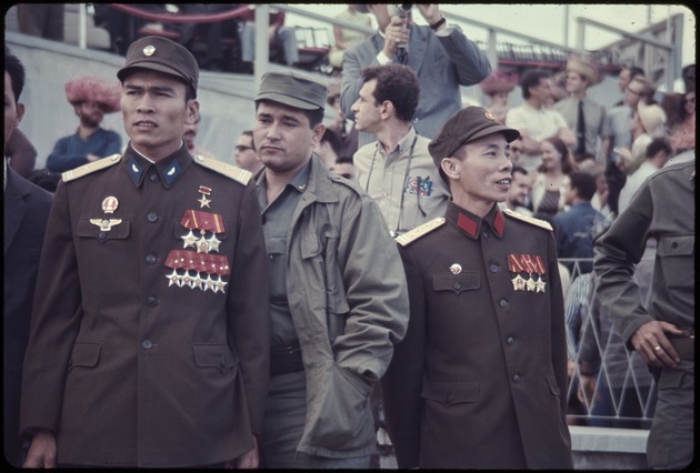 Two North Vietnamese army officers and a soldier