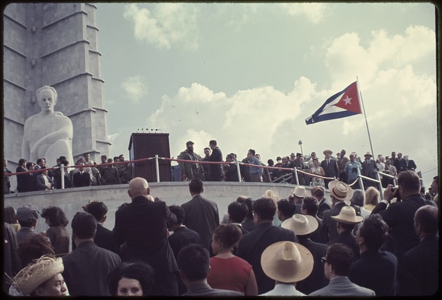 Fidel Castro event at the Plaza de la Revolución with the statue of José Martí Memorial in the background