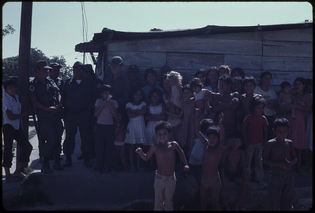 Group of children with armed forces