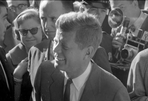 John F. Kennedy with the press