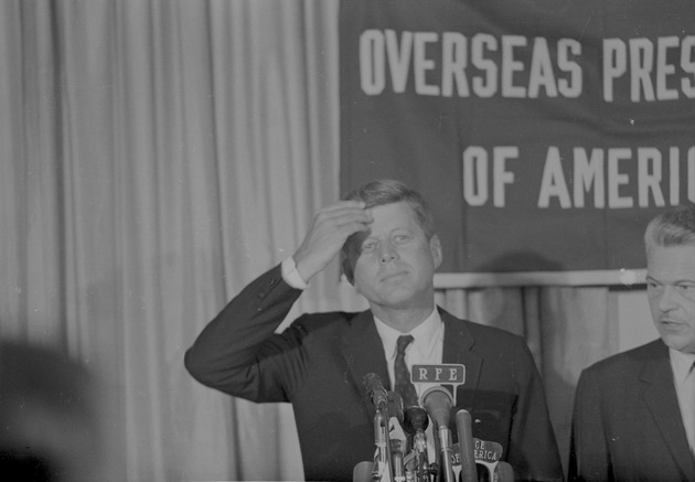 John F. Kennedy at the Overseas Press Club press conference