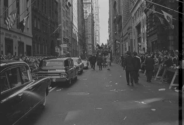 Manuel Prado Ugarteche, President of Peru, in a motorcade in New York City