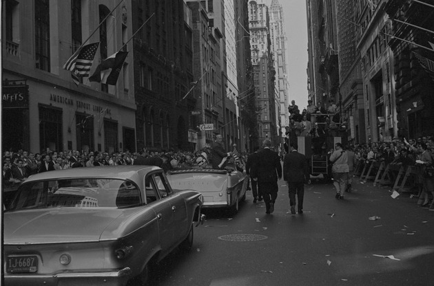 Manuel Prado Ugarteche, President of Peru, in a motorcade in New York City