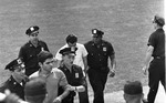 [1950/1970] Protestors on the field, New York Yankees against the Chicago White Socks at Yankee Stadium