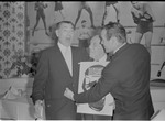 Heavyweight boxers, Jack Dempsey and Ingemar Johansson at Jack's Resaturant in New York