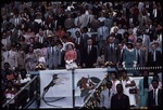 [1983] Queen Elizabeth II standing next to Edward Seaga on a visit to  Jamaica