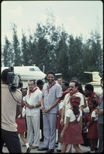 Maurice Bishop visiting Moncado, Cuba
