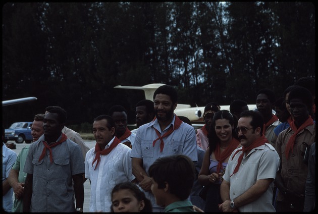 Maurice Bishop visiting Moncado, Cuba