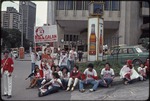 A group of Galan Nuevo Liberalismo supporters sitting in the street