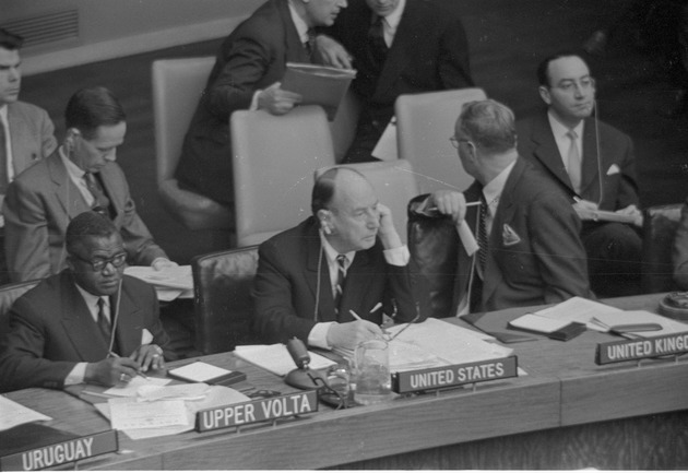 United States ambassador, Adlai Stevenson II, Upper Volta delegate, United Kingdom delegate at United Nations Security Council meeting