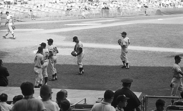 The New York Yankees against the Washington Senators