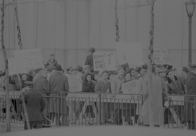 Protestors outside of the United Nations