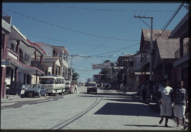 Street scene in Haiti during the 1990 Haitian general election