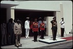 Jamaica Defense Force standing at attention in front of George William Gordon House