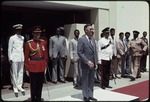 Edward Seaga as Prime Minister of Jamaica in front of George William Gordon House