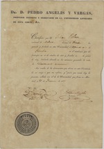 [1839-12-23] Certificado a Julián Peláez del Pozo por aprobar en la Universidad de Madrid el segundo año de Filosofía