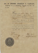 [1840-06-16] Certificado a Julián Peláez del Pozo por aprobar en la Universidad de Madrid el tercer año de Filosofía