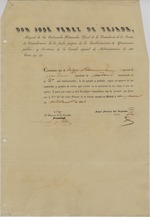 [1843-10-19] Certificado a Julián Peláez del Pozo por haber matriculado en el Segundo año administrativo de la Escuela Especial de Administración