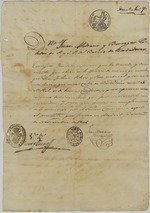 [1846-11-20] Documento numero 7 Certificado de residencia expedido a nombre de Julián Peláez y Pozo por Juan Medrano y Borregas