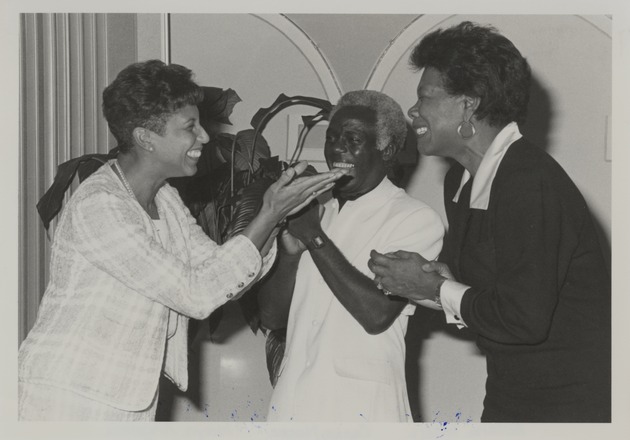 Aulana Peters, Carlos Moore, and Maya Angelou (L-R), Conference on Negritude, Ethnicity and Afro Cultures in the Americas - Recto