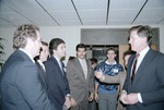 US Senator Gary Hart speaking with faculty and students at Florida International University