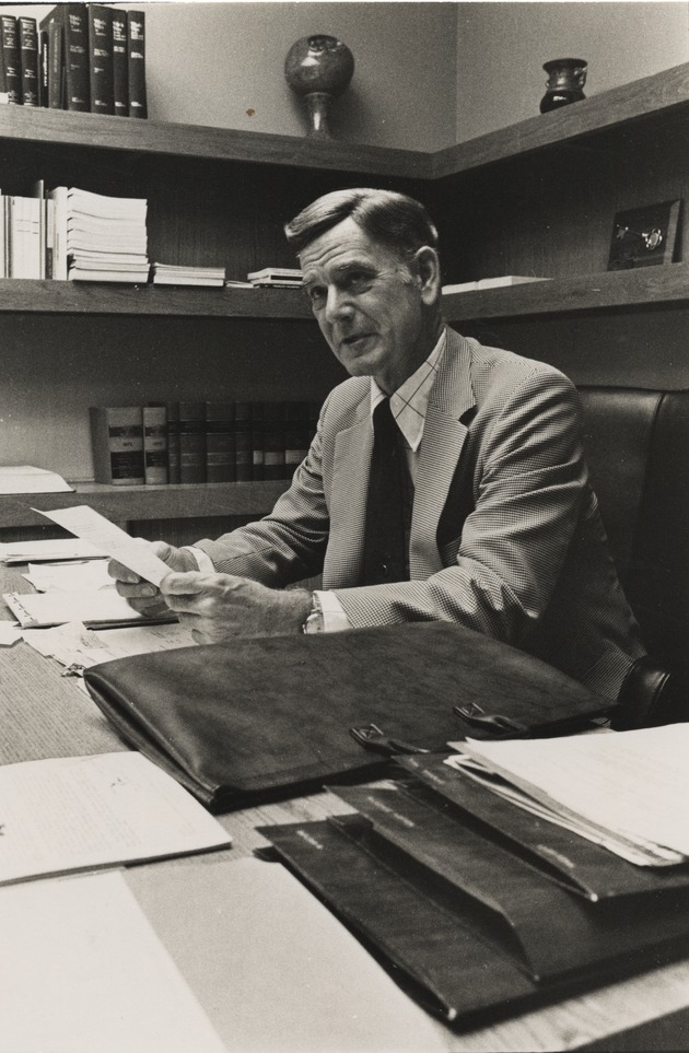 FIU President Harold B. Crosby at his desk