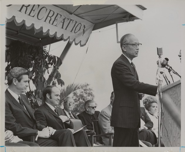 U Thant at podium, Florida International University groundbreaking ceremony - FIUA006243_2020-10-16-0001