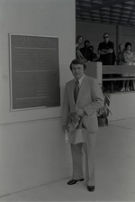President Charles Perry at the Viertes Haus dedication ceremony