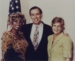 Honorary degree recipient Celia Cruz with President Modesto A. Maidique and Congresswoman Ileana Ros-Lehtinen