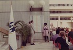 [1972-09-14] Veiled University Goals Plaque, Florida International University opening day ceremony