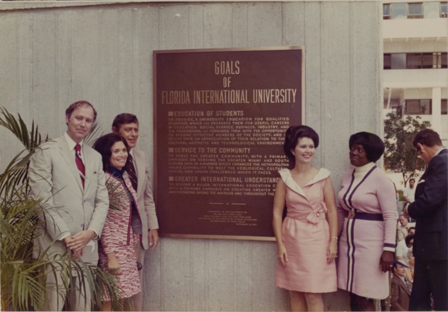 Unveiled University Goals Plaque, Florida International University opening day ceremony