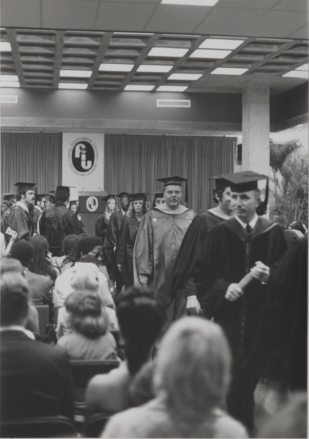 1973 Fall Florida International University Commencement ceremony graduate recessional - Recto