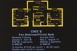 Tamiami campus apartment Unit E two bedroom layout