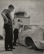 [1969-10-26] Donald McDowell and Charles Perry on the new campus of Florida International University after a theft in the Tower