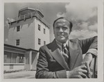 [1970/1975] Charles E. Perry pictured in front of the Florida International University Library and Computer Center