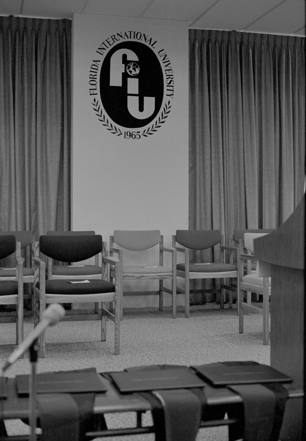 Stage for 1973 Spring Florida International University Commencement ceremony